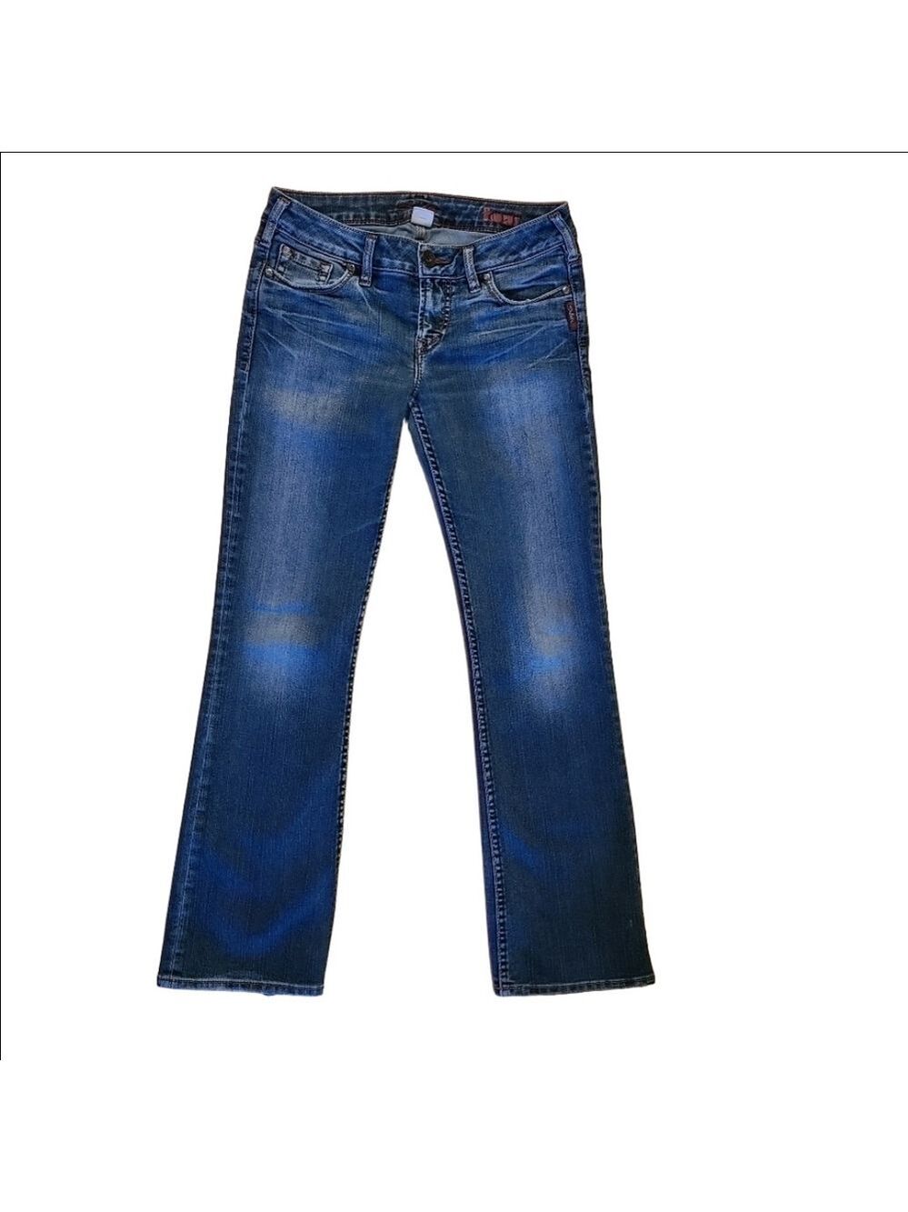 Silver Jeans Y2K Toni Low Rise Wide Leg Bootcut Faded Blue Medium Wash Size 29
